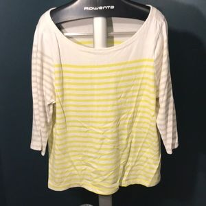 Yellow-white-tan striped sweater